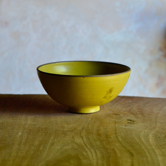 Cereal Bowl - Yellow - with a foot