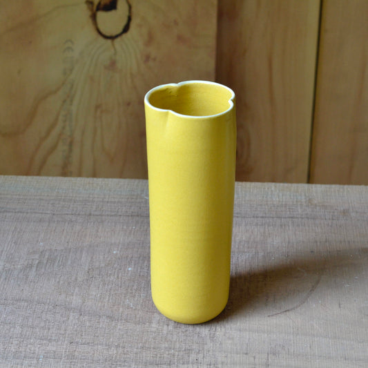 Vase - Claddagh - Yellow on white clay - 9x2"