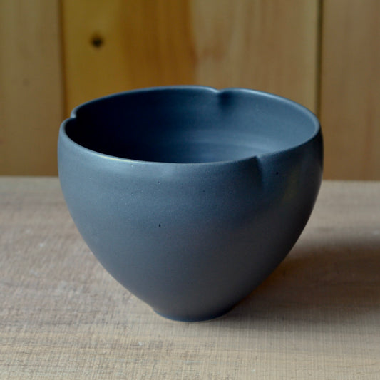 Scalloped Vase - Black on white clay - 8x8"