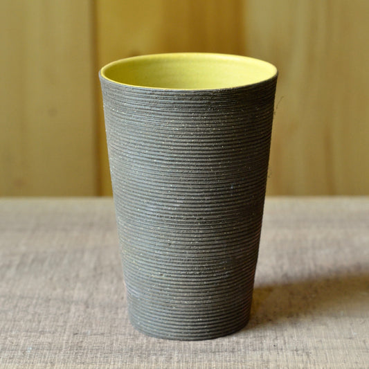 Murren Cup - Yellow inside brown clay outside - 14 oz