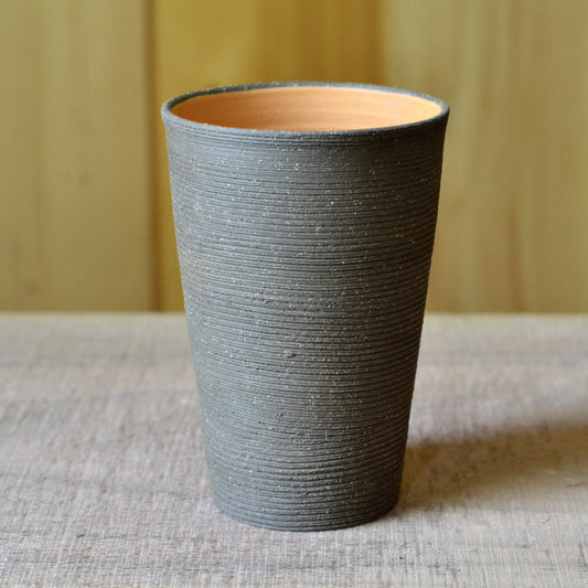 Murren Cup - Peach inside brown clay outside - 14 oz